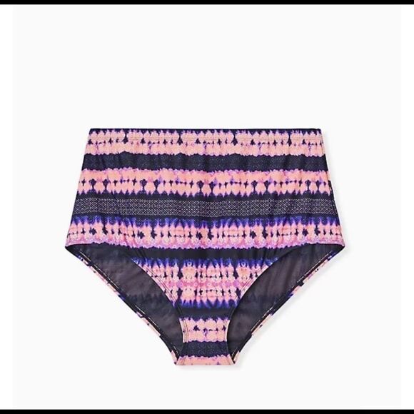 Torrid PINK & PURPLE TIE-DYE‎ FLOUNCE BIKINI BOTTOM - Picture 5 of 10